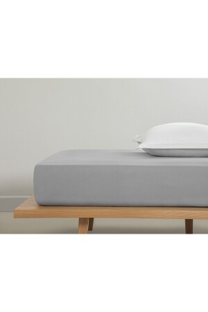 Düz Pamuklu Çift Kişilik Lastikli Çarşaf 160x200 Cm Çakıl Taşı - English Home