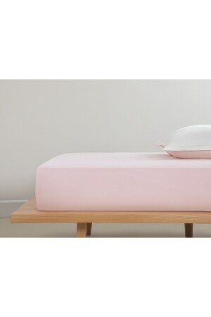 Düz Pamuklu Çift Kişilik Lastikli Çarşaf 160x200 Cm Toz Pembe - English Home