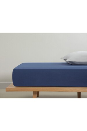 MNZ-Plain Cotton Single Fitted Sheet 100x200 سم منتصف الليل الأزرق TYC00043653216 - English Home