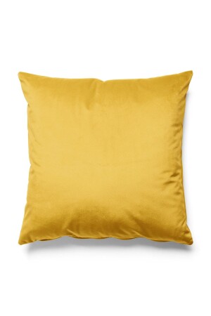 Düz Renk - Tek Renk Kırlent Kılıfı Döşemelik Süet Kumaş - Sarı - Pilloveland