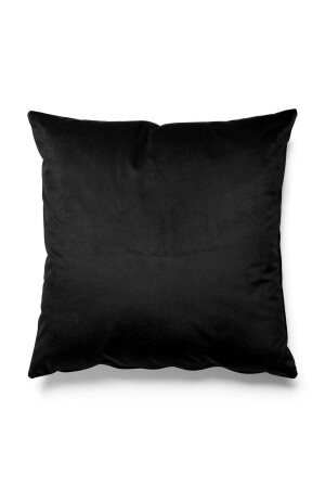 Düz Renk - Tek Renk Kırlent Kılıfı Döşemelik Süet Kumaş - Siyah - Pilloveland