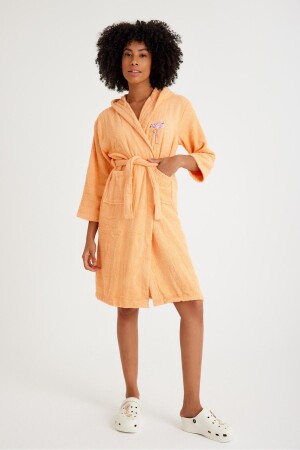 Düz Ve Kapüşonlu Pamuklu Çocuk Bornozu 21Y2604587700900 - COTENCONCEPT