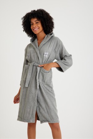 Düz Ve Kapüşonlu Pamuklu Çocuk Bornozu 21Y2604587700900 - COTENCONCEPT