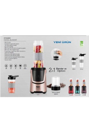 Dynamic Kişisel Blender Smoothie 2 in 1 600W Öğütücü Kırmızı - 3