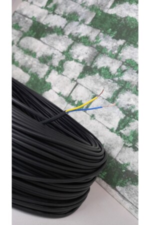 MNZ-E27 كابل الشنابل الأسود 2*0,50 20 متر 34 × 48 قاعة / غرفة المعيشة 35 - 50 بلاستيكي 1 أسود عصري ZM0052 - Genel Markalar