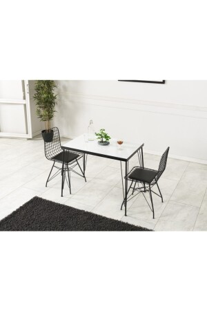 Ebrar 2-Personen-Set mit Tisch und Stühlen in Weiß, 60 x 90 cm - 1