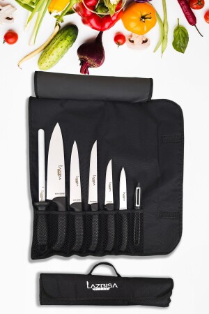 Echo Chef Bag Tableware Küchenmesser-Set, 8-teilig, Masat-Schäler, Fleisch, Brot, Gemüse, Obst, Messer - 1