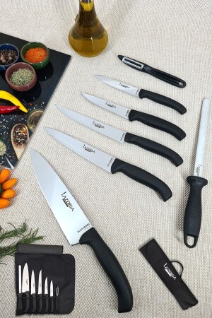 Echo Chef Bag Tableware Küchenmesser-Set, 8-teilig, Masat-Schäler, Fleisch, Brot, Gemüse, Obstmesser - 2