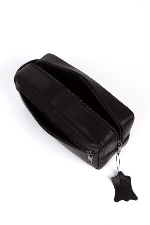 Echte Lammfell-Handtasche für den täglichen Gebrauch, schwarze Herrentasche (KOSMETIK, RASIEREN) (26X13CM) NP-XDERTRŞ - 5