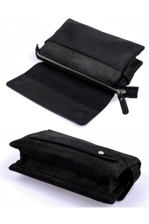 Echtes Kalbsleder Crazy Horse Schwarz Herren Hand Portfolio Clutch Bag 9288-zs 9288-Z - 10