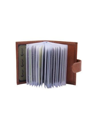 Echtleder-Geldbörse mit transparentem Kartenhalter, vertikal, Modell DDKC01 - 1