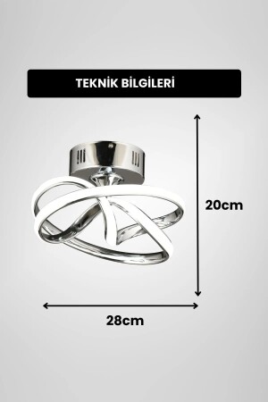 Eclipse-Modell, verchromtes Metall, Wohnzimmer, Küche, Wohnzimmer, Schlafzimmer, moderner LED-Plafonier-Kronleuchter - 4