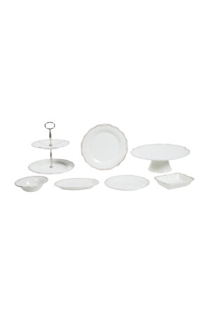 Ecru 6-teiliges Servierteller-Set – 25 cm 321908 - 5