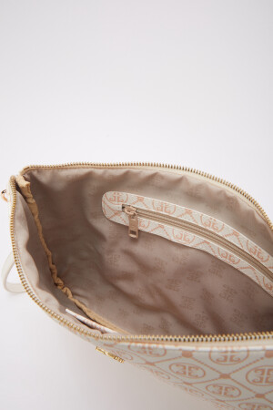 Ecrufarbene Damen-Clutch und Clutch-Tasche 05PO24Y1917 - 5