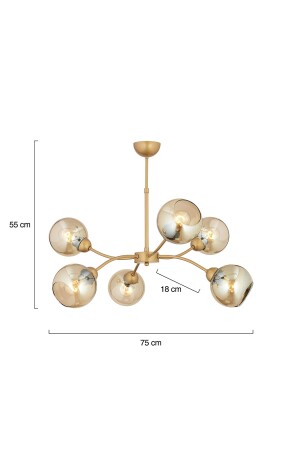 Ecvet 6-teiliger Vintage Modern Wohnzimmer Schlafzimmer Flur Kronleuchter 3576-06-FR - 8