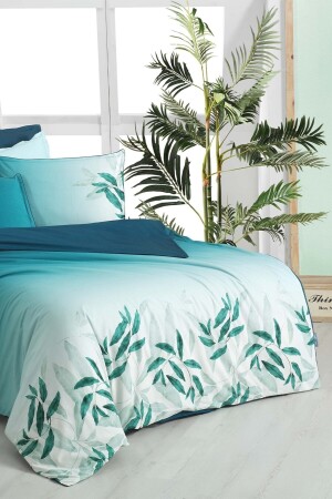 Eddy Blue Double 100% Cotton Fancy Popeline Duvet Cover Set SAREV. 3180621001 - 3