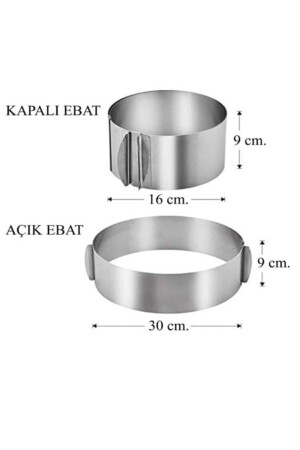 Edelstahl-Rundklemme für Kuchen und Gebäck, verstellbarer Kreis, 16/30 cm, Höhe 9 cm - 5