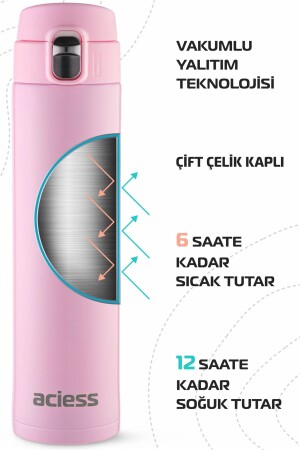 Edelstahl-Thermosbecher 500 ml, abschließbar, Thermobecher, Becher, Fahrzeug, Thermoskanne, Kaffeetasse, Lavendel - 6