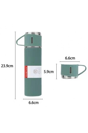 Edelstahl-Thermoskanne, auslaufsicher, grün, 3 Glas-Thermoskannen-Set, 12 Stunden heiß-kalt, 500 ml, Spezialbox wm5474 - 4