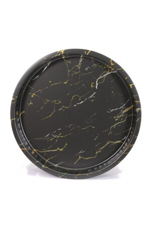 Ef163-50 Marble Black Desenli Yuvarlak Tepsi 36 Cm EF163-50 - Evle