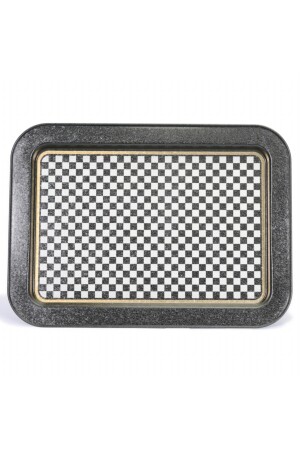 EF169-17 Checkers Black_swt Home Gemustertes rechteckiges Tablett 32x43 cm EF169 - 1