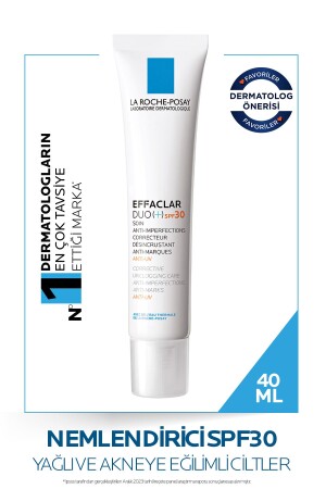 Effaclar Duo SPF30 Yağlı, Akne-Sivilce Eğilimli Ciltler için Güneş Korumalı Bakım Kremi 40ml 3337875549493 - La Roche Posay