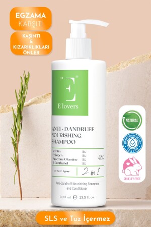 Effektives Anti-Schuppen-Nährshampoo (COLLAGEN KERATIN) und Haarpflege-Conditioner für alle Haare, 400 ml - 6