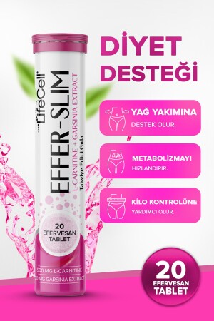 Effer Slım - 20 Adet Efervesan Tablet Diyet Desteği - Takviye Edici Gıda - 1