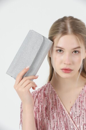 Efnan Store Gümüş Simli Abiye Çanta helen123412 - efnanstore