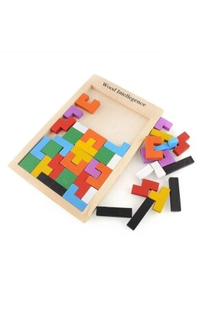 Eğitici Ahşap Blok Tetris Zeka Oyunu - 1