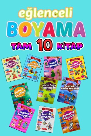 Eğitici Eğlenceli Boyama Seti 10 Kitap - 1