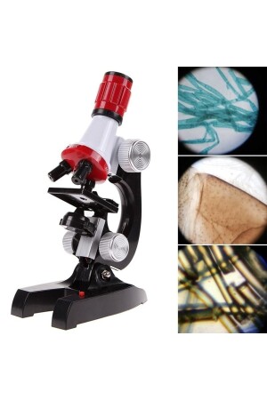 Eğitici Mikroskop Kiti Zoom 100x 400x 1200x Led Işıklı + 12 Adet Biyolojik Örnek Hediye ST1200X - 2