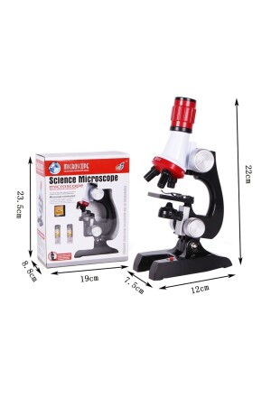Eğitici Mikroskop Kiti Zoom 100x 400x 1200x Led Işıklı + 12 Adet Biyolojik Örnek Hediye ST1200X - 5