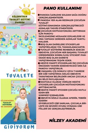 Eğitici Ve Eğlenceli Tuvalet Eğitimi Panosu (29X42CM) Tuvalet Eğitimi NZETP01 - 6