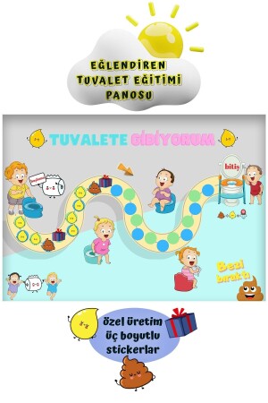 Eğitici Ve Eğlenceli Tuvalet Eğitimi Panosu (29X42CM) Tuvalet Eğitimi NZETP01 - 7