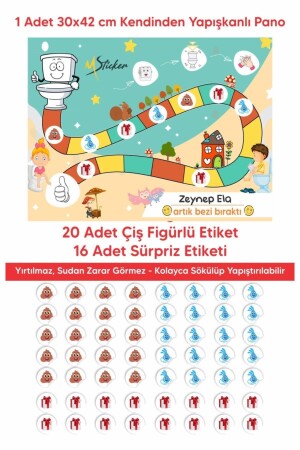 Eğlenceli Ve Eğitici Tuvalet Eğitimi Sticker Panosu 29x42cm - 5