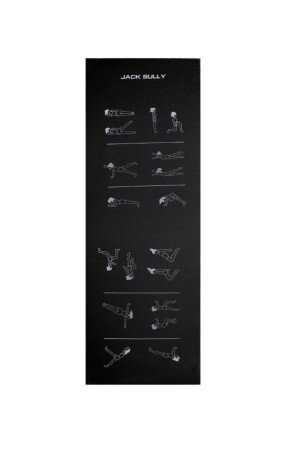 Egzersiz Figürlü Siyah Pilates Ve Yoga Minderi 180x60cm 10mm (((( Direnç Lastiği Hediyeli )))) - 4