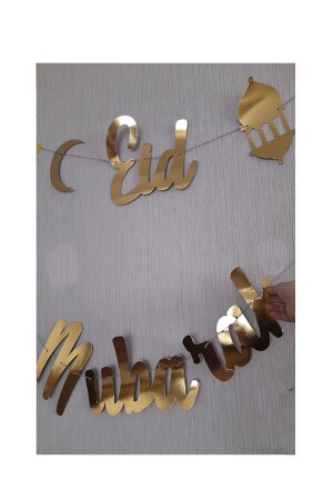 Eid Mubarak Gold Schriftzug Led Ballon Kette Set Arabisch Banner Eid al-Fitr Raumdekoration Dekor 2mt - 8