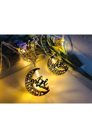 Eid Mubarak Happy Eid Mubarak Dekorative batteriebetriebene LED-Lichterkette mit Motiv - 9