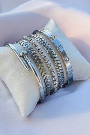 Eid Special 5-teiliges silberfarbenes Damen-Armband-Set - 2