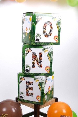 Ein schriftliches Safari-Konzept-Set, dekorative Box, 25 cm, Geburtstagskonzept PG0504 - 2