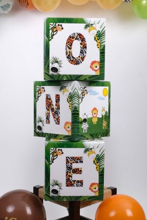 Ein schriftliches Safari-Konzept-Set, dekorative Box, 25 cm, Geburtstagskonzept PG0504 - 4
