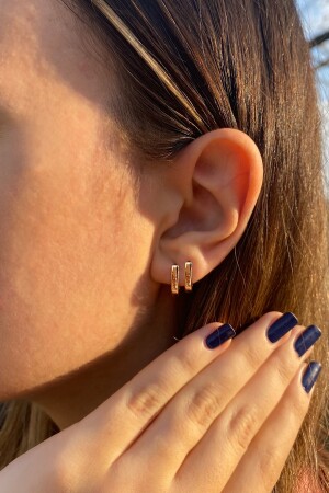 Einfache Ohrringe aus 14 Karat Gold 7164-GT - 1