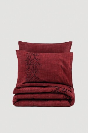 Einfarbiges Doppelbett-Bettbezug-Set Sooty Claret Red 1843p - 3