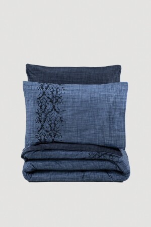 Einfarbiges Doppelbett-Bettbezug-Set Sooty Denim. 1843p - 4