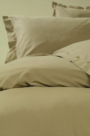Einfarbiges, waschbares Ranforce-Bettbezug-Set für King-Size-Betten – Grün YTSGRPIST-1544551 - 2