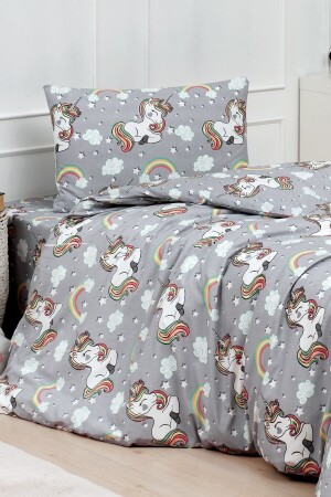 Einhorn-Baumwoll-Ranforce-Bettbezug-Set für Einzelbett MHCUNICORN - 5