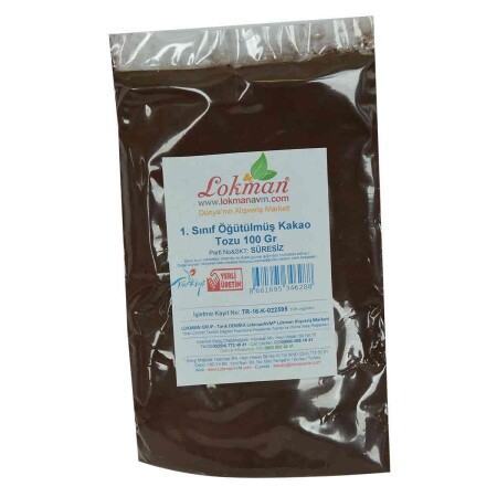eins. Gemahlenes Kakaopulver der Güteklasse 100 g, Packung - 3