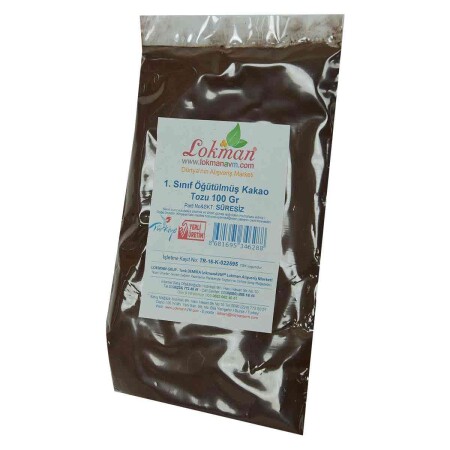 eins. Gemahlenes Kakaopulver der Güteklasse 100 g, Packung - 4