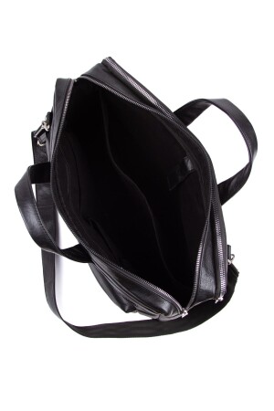 eins. Grade Echtleder, große Aktentasche, Laptoptasche, Schwarz (Breite: 38 cm, Länge: 26 cm) - 4